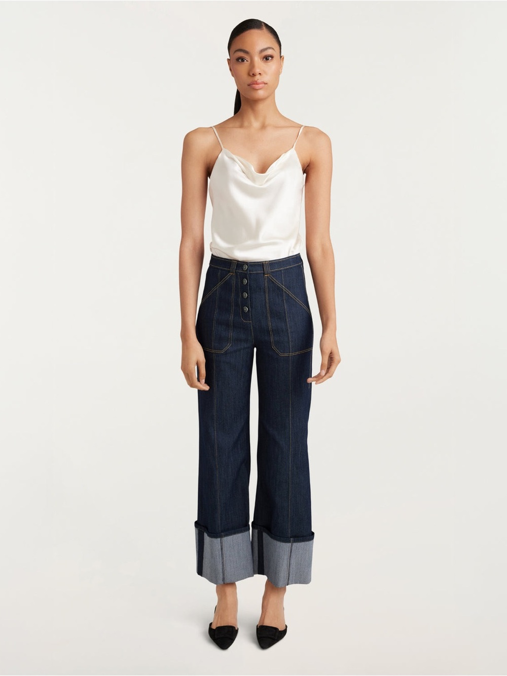 Cinq a Sept Benji Cuffed Jeans  Indigo Blue Size 4